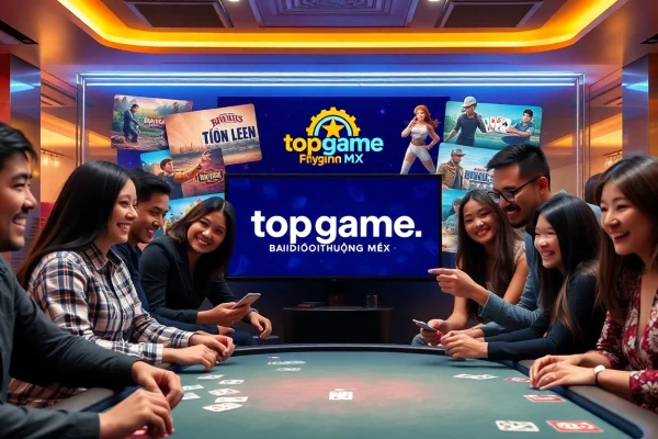 Dynamic scene at topgamebaidoithuong.mx showcasing diverse players engaged in thrilling card games.