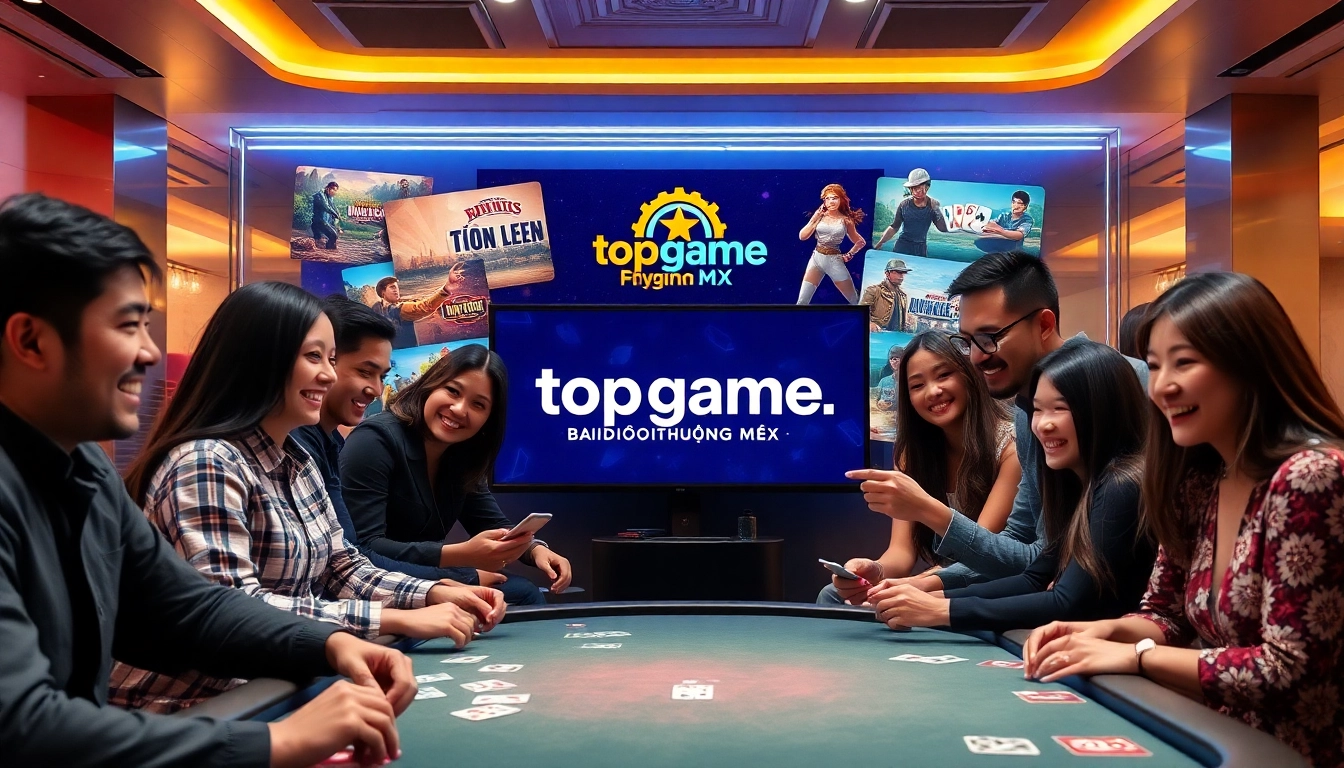 Dynamic scene at topgamebaidoithuong.mx showcasing diverse players engaged in thrilling card games.