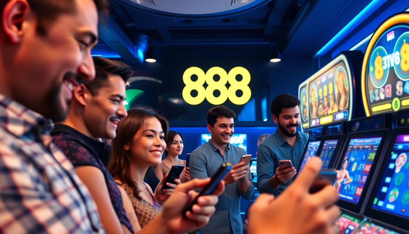 Experience the thrill of online gaming at 888b.rodeo, showcasing diverse users enjoying various games.