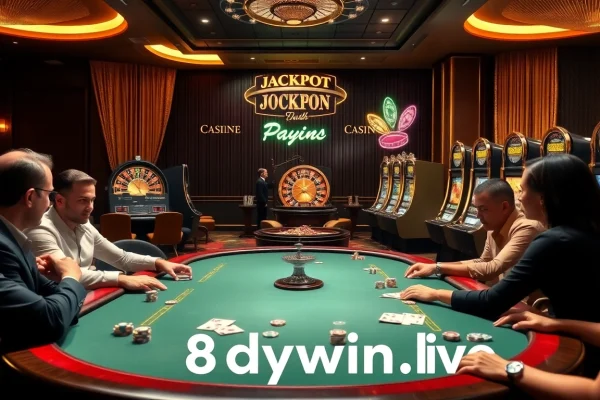 Engaging poker players at a luxury casino inspired by 8daywin.live, showcasing excitement and high stakes.