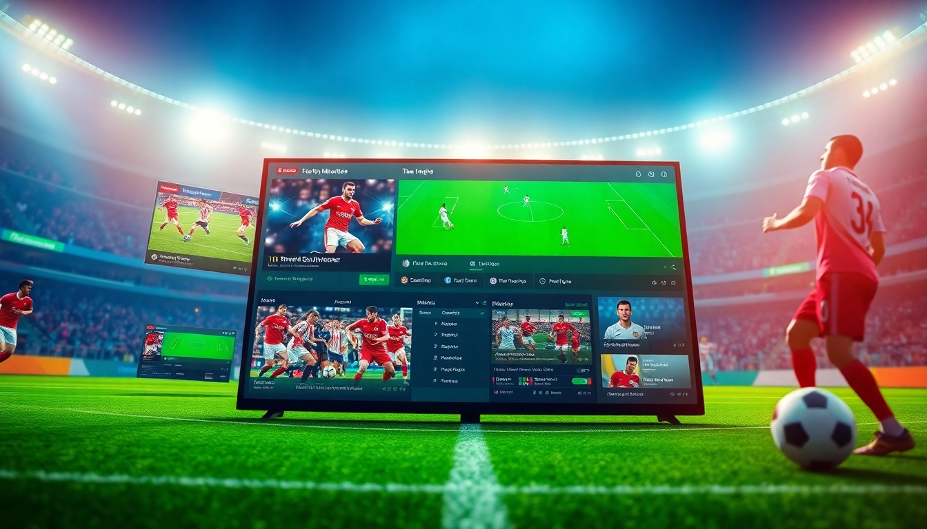 Discover the interactive sports streaming features of joemadfan.com in a vibrant football match interface.
