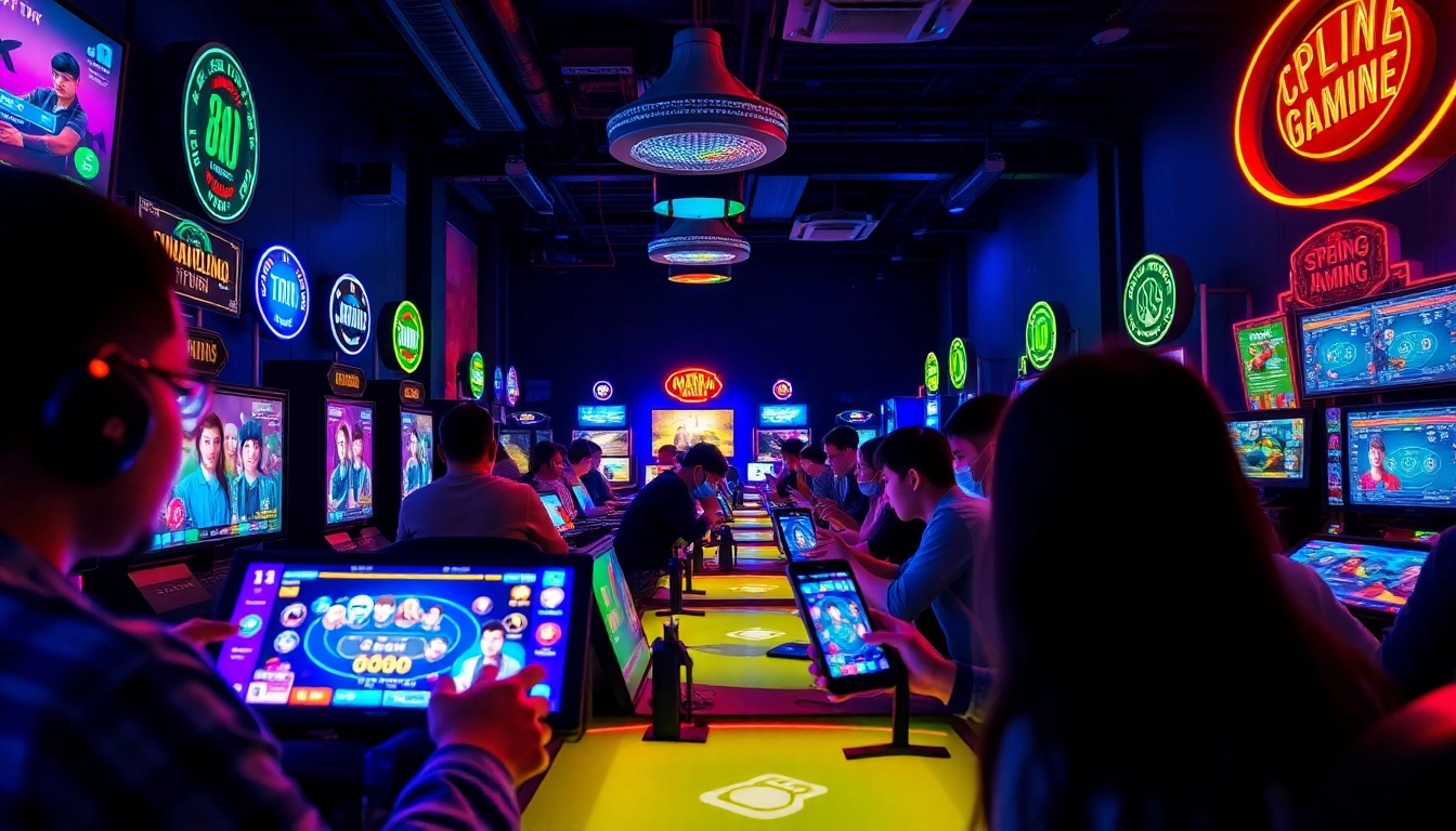 Players engaging in thrilling online games at gamebaidoithuong.com.vc, showcasing vibrant interfaces and dynamic gameplay.