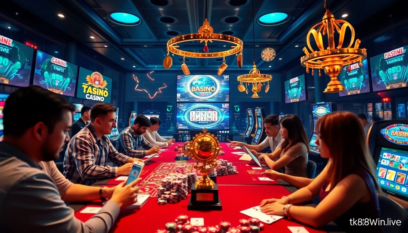 Engaging online gambling experience at tk88win.live with diverse games and vibrant atmosphere.