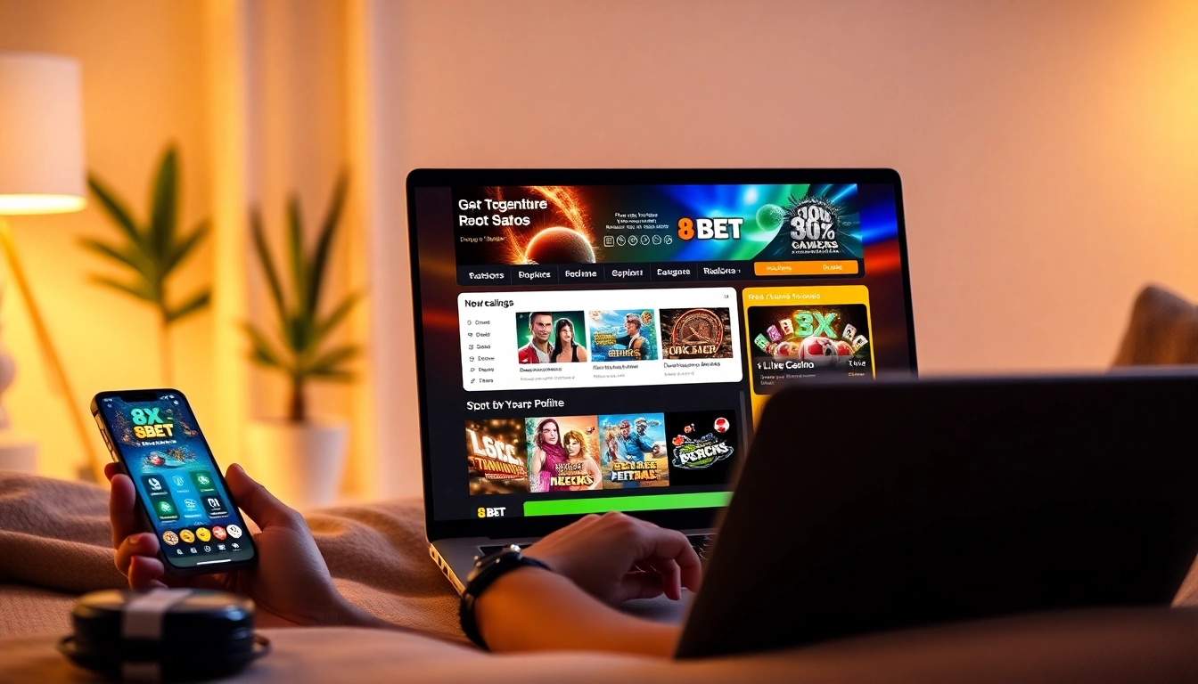 8xbet.com.se showcases a vibrant online gambling interface with sports betting, slots, and a user-friendly app.