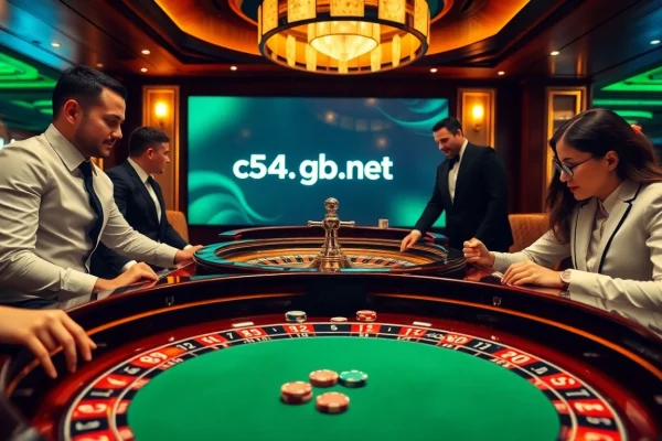 Enjoy a thrilling game at c54.gb.net with players strategizing around the roulette table.