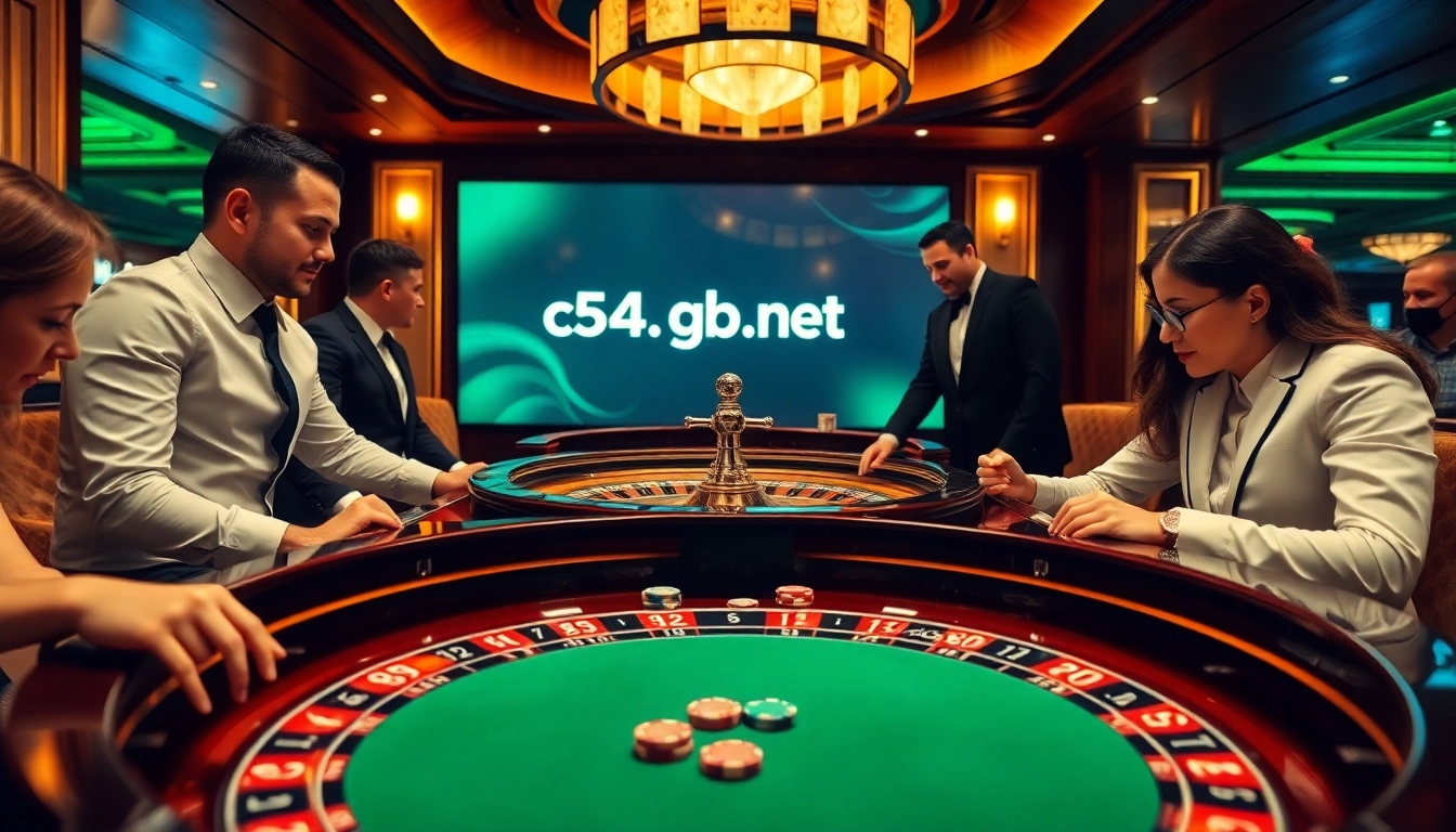 Enjoy a thrilling game at c54.gb.net with players strategizing around the roulette table.
