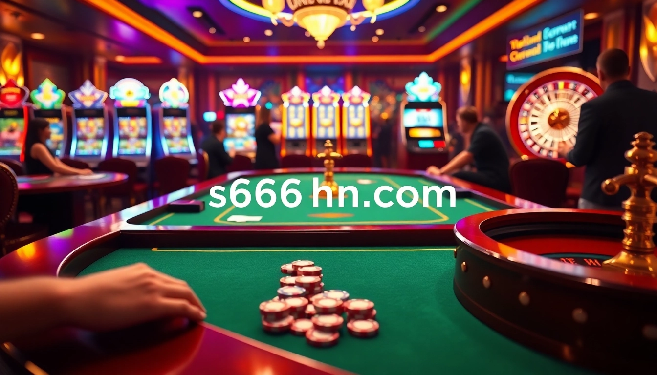 Experience the thrill of casino gaming at s666hn.com with vibrant tables, excited players, and dynamic slots.